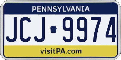 PA license plate JCJ9974