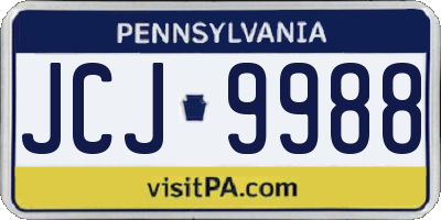 PA license plate JCJ9988