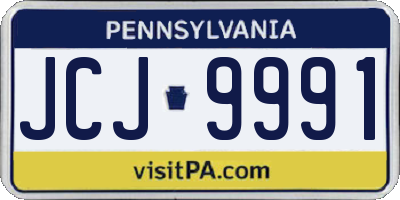 PA license plate JCJ9991