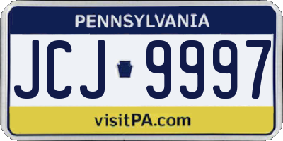 PA license plate JCJ9997