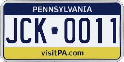PA license plate JCK0011