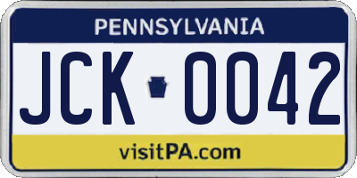 PA license plate JCK0042