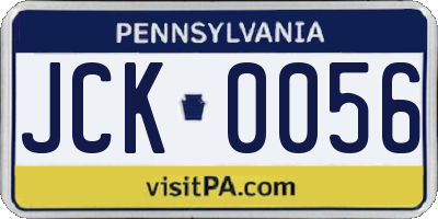 PA license plate JCK0056