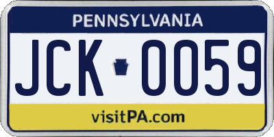 PA license plate JCK0059
