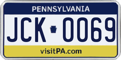 PA license plate JCK0069