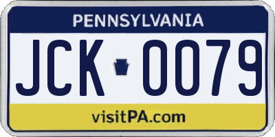 PA license plate JCK0079