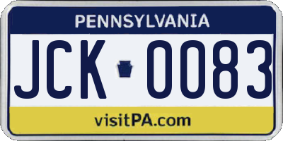 PA license plate JCK0083