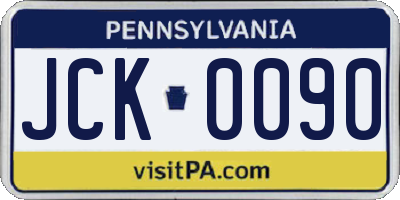 PA license plate JCK0090