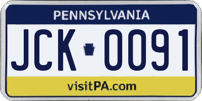 PA license plate JCK0091