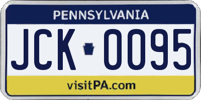 PA license plate JCK0095