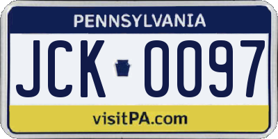 PA license plate JCK0097