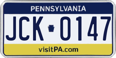 PA license plate JCK0147