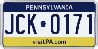PA license plate JCK0171