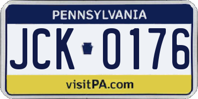 PA license plate JCK0176