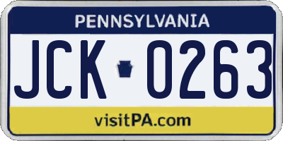 PA license plate JCK0263