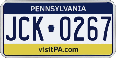 PA license plate JCK0267