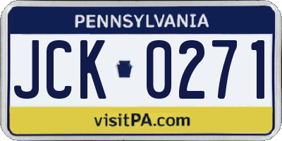 PA license plate JCK0271