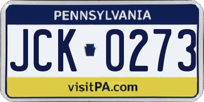 PA license plate JCK0273