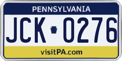 PA license plate JCK0276