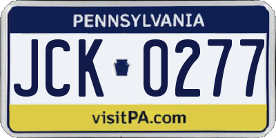 PA license plate JCK0277