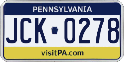 PA license plate JCK0278