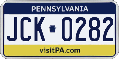 PA license plate JCK0282