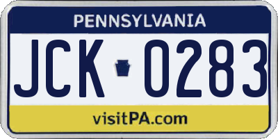 PA license plate JCK0283