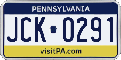 PA license plate JCK0291