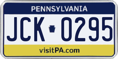 PA license plate JCK0295