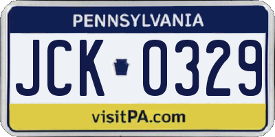 PA license plate JCK0329