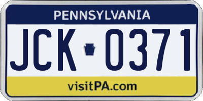 PA license plate JCK0371