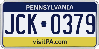 PA license plate JCK0379