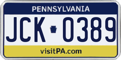PA license plate JCK0389