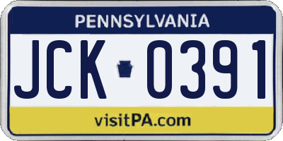 PA license plate JCK0391