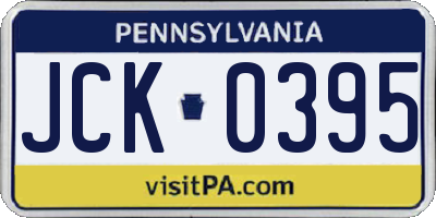 PA license plate JCK0395