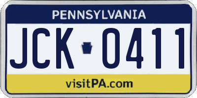 PA license plate JCK0411