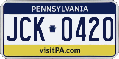 PA license plate JCK0420