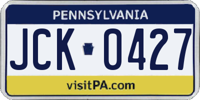 PA license plate JCK0427