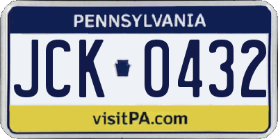 PA license plate JCK0432