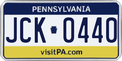 PA license plate JCK0440