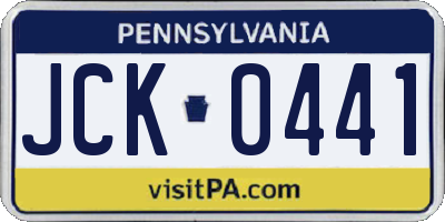 PA license plate JCK0441
