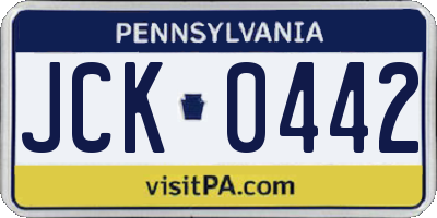 PA license plate JCK0442