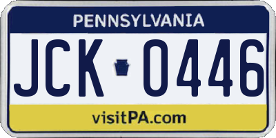 PA license plate JCK0446