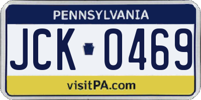 PA license plate JCK0469