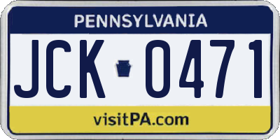 PA license plate JCK0471