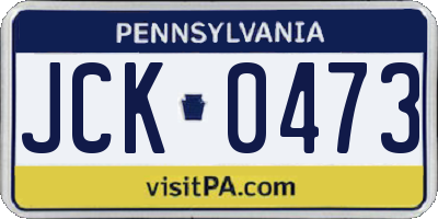 PA license plate JCK0473
