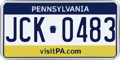 PA license plate JCK0483