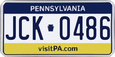PA license plate JCK0486
