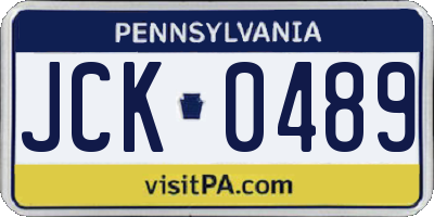PA license plate JCK0489