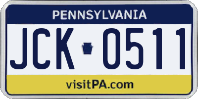PA license plate JCK0511